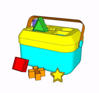 现代积木模型su模型