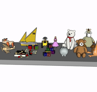 现代玩具组合su模型