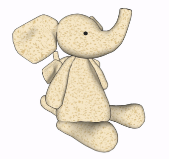 现代布艺大象su模型