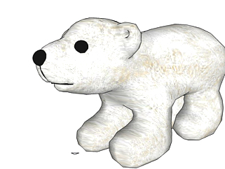 现代布艺<em>北极</em>熊玩具su模型