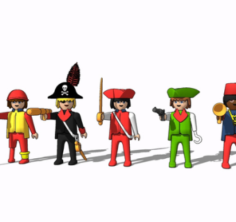 现代卡通人物摆件su模型