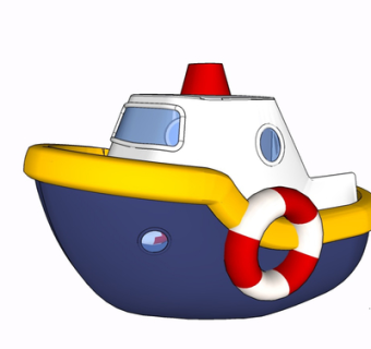 现代游轮玩具su模型