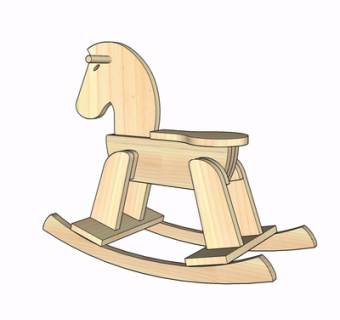 现代木马玩具su模型