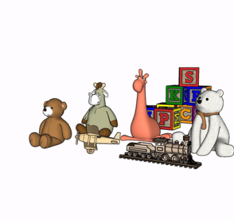 现代布艺玩具su模型