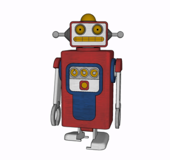 现代机器人摆件su模型