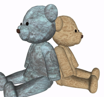 现代布艺玩具熊su模型