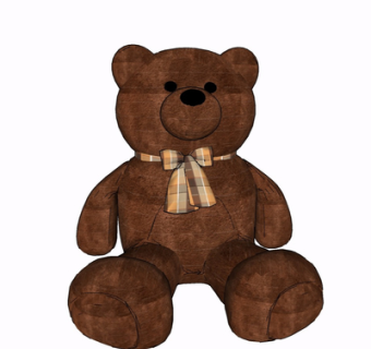 现代布艺玩具熊su模型