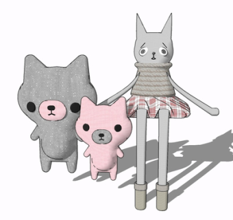 现代布艺玩具su模型