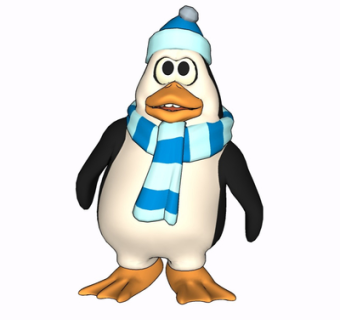 现代布艺企鹅玩偶su模型