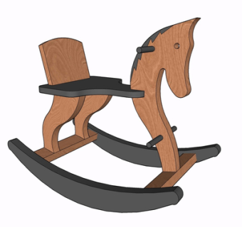 现代木马玩具su模型