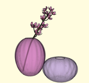 现代花瓶花卉su模型