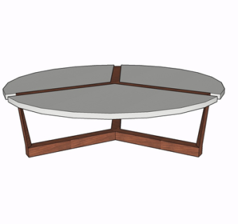 现代茶几su模型