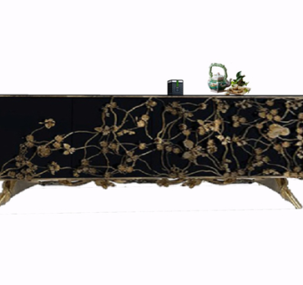 现代实木雕花边柜su模型