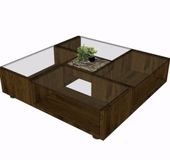 现代实木茶几su模型