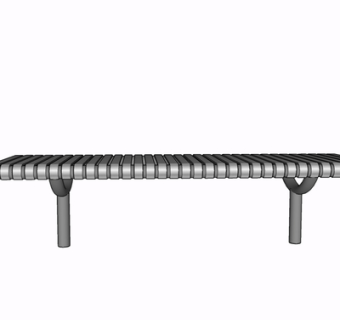 现代金属公用椅su模型