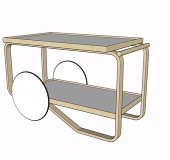 现代实木餐边柜su模型