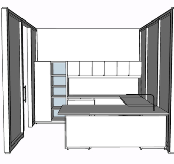 现代实木橱柜su模型