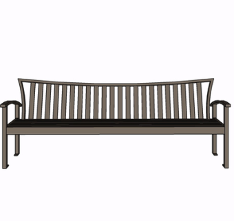 现代实木公用椅su模型