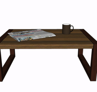 现代实木茶几su模型