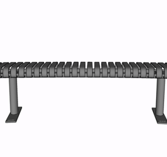 现代金属长凳su模型