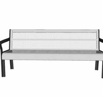 现代金属公用椅su模型