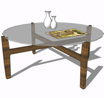 现代圆形餐su模型