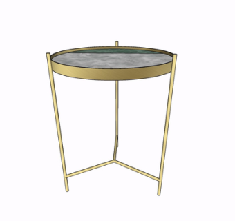 现代轻奢圆几su模型