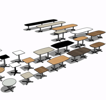 现代餐桌组合su模型