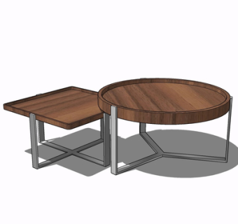 现代组合茶几su模型