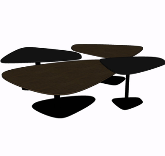 现代组合茶几su模型