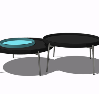 现代组合茶几su模型