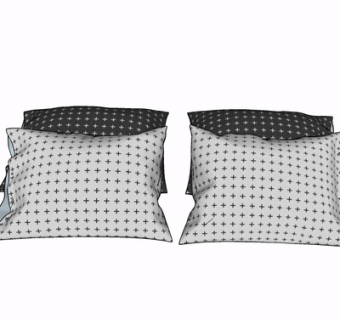 现代布艺枕头su模型