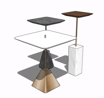 现代轻奢边几su模型