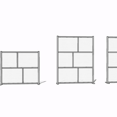 现代屏风隔断su模型