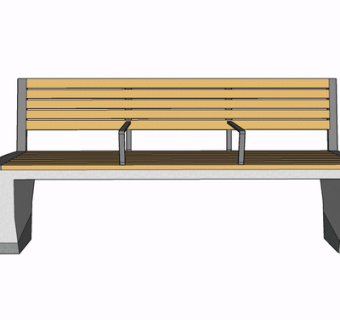 现代实木公用椅su模型