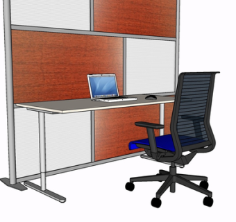 现代办公桌椅su模型