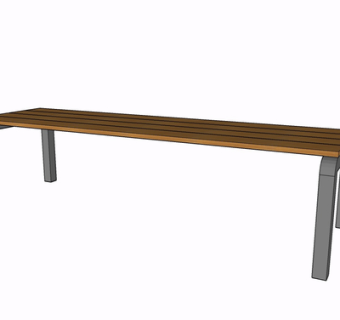 现代实木长凳su模型