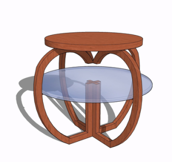 现代实木圆几su模型