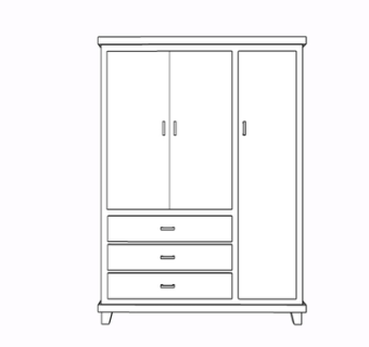 现代实木衣柜su模型