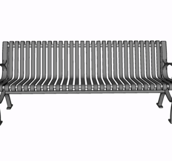 现代金属公用椅su模型