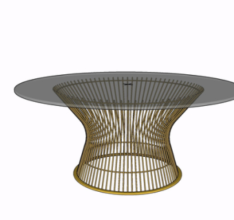 现代金属茶几su模型