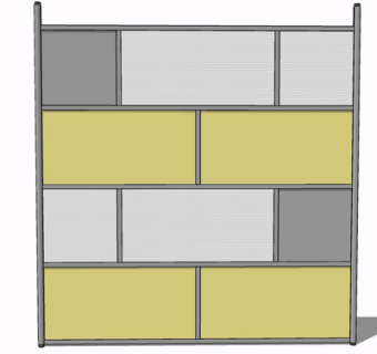 现代屏风隔断su模型
