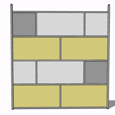 现代屏风隔断su模型