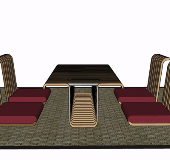 现代休闲桌椅su模型