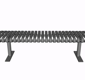 现代金属长凳su模型