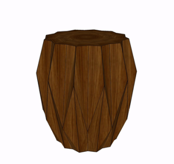 现代实木凳子su模型