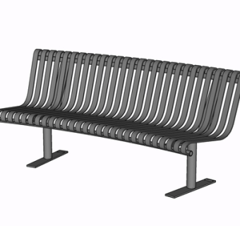 现代金属公用椅su模型