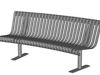 现代金属公用椅su模型
