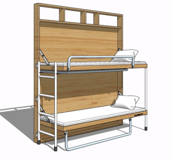 现代高低床su模型