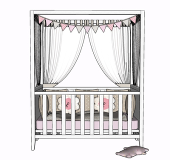 现代实木儿童床su模型